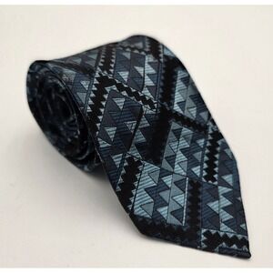 EMILIO PUCCI Florence Made in Italy 100% Silk Geometric Pattern Necktie